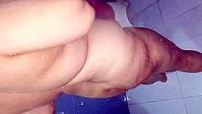 gorgeous bbw desi indian chubby bhabhi netu bathes nude in steamy home shower
