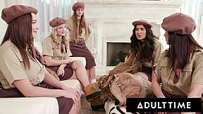 adult time teen girl scouts lose virginities reverse gangbang older man riding rough! 🔥🍆