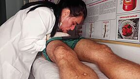 nurse catches my huge erection and decides to handle it her special way