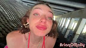petite babe shro0ms q bounces cowgirl on monster cock atop jetski under bridge