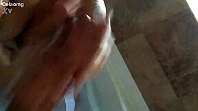 mom strokes massive cock poolside till it explodes wet