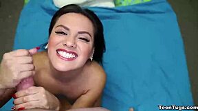 Naughty Brunette Teen Delivers Intense POV Handjob Grip