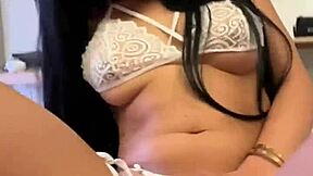 imagine sneaking backstage to watch busty latina model ride big cock in lingerie pov