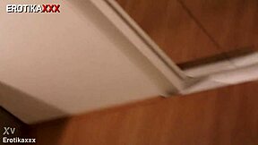 Kaity drops to knees backstage for erotikaxxx photoshoot sucking long-haired curvy latina's monster cock wetly