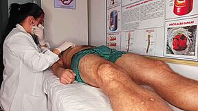 nurse catches my huge erection and decides to handle it her special way