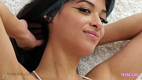 cute brunette teen shows perfect body