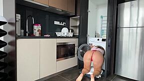 hey stepsis stuck in the washer let me pull out my cock and pound that tight pussy doggystyle