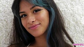 cute brunette teen shows perfect body