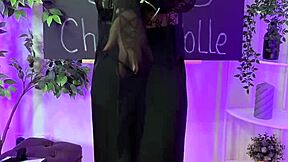 Giulia Shock Teases in 20 Den Nylon Stockings at Night Club Dance