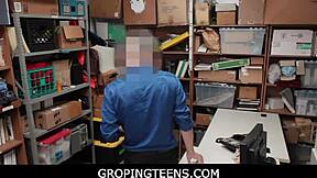 caught stealing? now this teen stripteases before getting groped and fucked hard