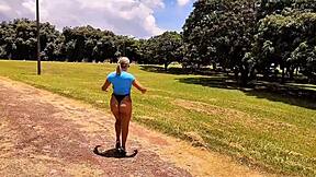 i love flashing my big ass and tits outdoors then taking that monster cock up my ass luna oliveira style