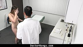 Doctor Uncovers Shy Teen Patient's Fake Illness and Demands Doggystyle Orgasm Payment in Hospital