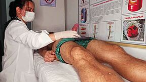 nurse catches my huge erection and decides to handle it her special way