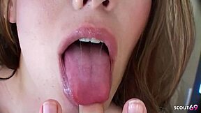 Braces Girl's Big Pussy Lips Take Rough Gonzo Casting Facial In Black Nylons
