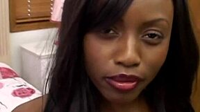 ebony beauty bounces her huge natural tits everywhere