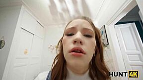 Will petite teen ride old man's cock for pizza?