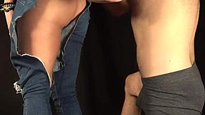 i broke stepsister's jeans! hard fuck cums while she sucks thumb finger