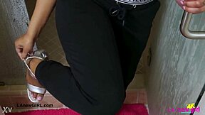 stunning bronze skin model strips down for steamy shower interview