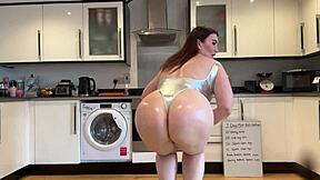 auntie sophie takes toys deep in hairy pussy ass and throat