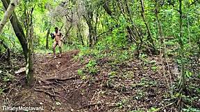 Brazilian Big Ass Exhibitionist Fisted Fucked in Forest Orgy