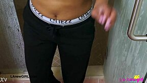 stunning bronze skin model strips down for steamy shower interview