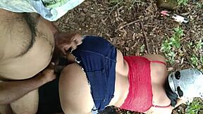 Stepmom caught dildoing pussy, stranger forces rough jungle anal fuck