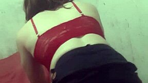 Crossdressing Prostitute Carolcross Lifts Miniskirt for Ass Play