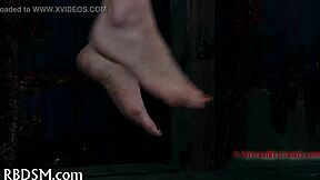 Brutal BDSM couple forces painful feet worship bent over doggystyle cunt pounding domination