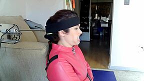 Wife's Head Locked to Fucking Machine for Epic Deepthroat BJ