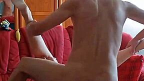 german milf sandra chokes on deepthroat facefuck before anal creampie pounding