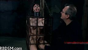 Brutal BDSM couple forces painful feet worship bent over doggystyle cunt pounding domination