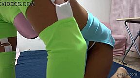 hey wanna see this big tits tanned japanese maid in micro thong clean up?