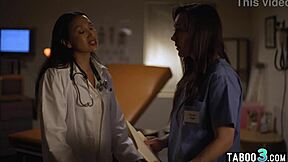 Hot Latina Milf Doctor Vicki Chase Lures Nurse Sinn Sage Into Wild Pussy Licking Lesbian Sex In Hospital!