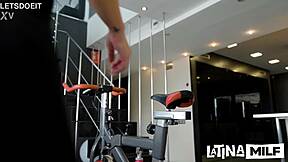 Cheating latina fitness slut rides coach's monster cock to squirting orgasm