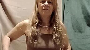 hey check this bound milf slave humiliating herself with dirty piss talk and chains