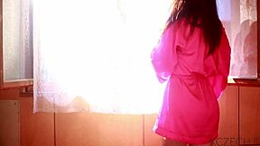 I'm obsessed with this beautiful Czech Asian teen masturbating her huge tits and ass
