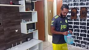 hot blonde transsexual lures delivery guy who craves her big ass for rough pounding