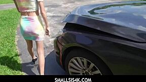 😏 alicia williams blows stepbro pov after crushing car in garage taboo