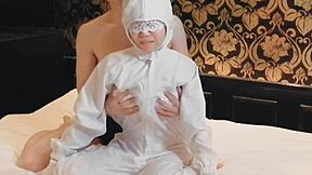 Watch This Busty Japanese Wife Inspector Stripped Hand Fingered In Clean Suit!