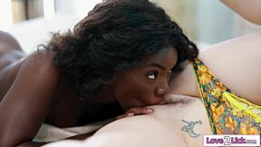 imagine siri dahl's big tits ebony pussy grinding ana foxxx's hungry mouth