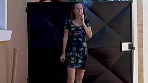 wanna see this slut smoke outside so bad?
