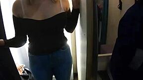 i sneak into the fitting room picking sexy panties for these two hotties
