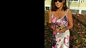 mature candi annie milks cock outdoors swallows hot cum