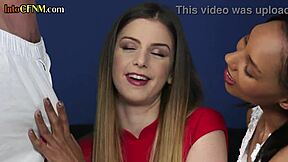 Ebony Bride in Wedding Dress Jerks Old Cock CFNM with BFF Threesome