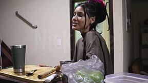 skinny tattoo latina from street convinced for homemade pov fuck