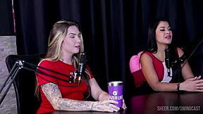Watch Burguesa Swing Cast Comp with Tifany Rocha and Raphaela Savanah Sheer Red Lingerie Orgy Part 1