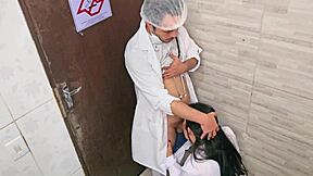 doc and nurse couldn't hold back fucked hard in hospital bathroom during shift