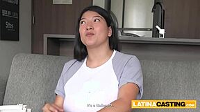 uhh this plumper asian latina takes deepthroat then titty fuck on huge cock