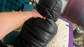 milfycalla's puffy jacket covered in cum hot ass babe