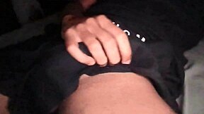 Who's stroking that massive cock harder in tight gym clothes with moans?
